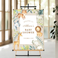 Gender neutral safari baby shower welcome sign