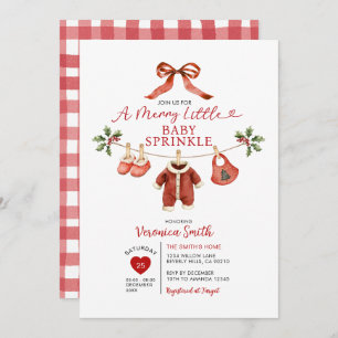 Gender Neutral Santa Clothesline Baby Sprinkle  Invitation