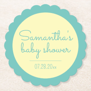 Gender Neutral Shower Scalloped Coasters