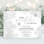 Gender neutral silver white snowflake baby shower invitation<br><div class="desc">For more advanced customisation of this design,  simply select the "Customise It" button above!</div>