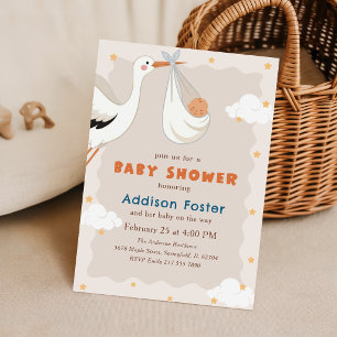 Gender Neutral Stork Special Delivery Baby Shower Invitation