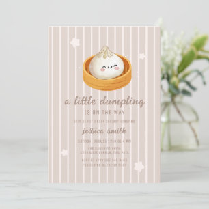 Gender Neutral Stripe Asian Dumpling Baby Shower  Invitation