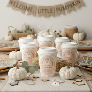 Gender Neutral Sweet Little Pumpkin Baby Shower Paper Cups