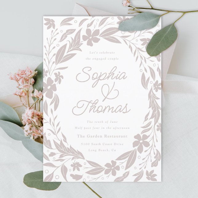 Gender Neutral Tan Couples Engagement party Invitation (Creator Uploaded)