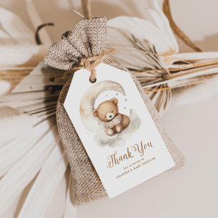 Gender Neutral Teddy Bear Moon Baby Shower Favor Gift Tags