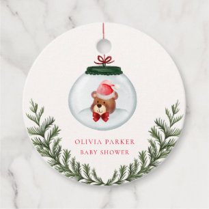 Gender Neutral Teddy Bear Winter Baby Shower Favour Tags
