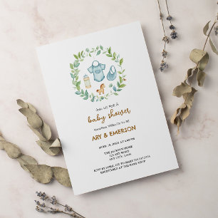 Gender Neutral Vintage Toys Baby Shower  Invitation