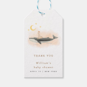 Gender Neutral Vintage Whale & Duck Baby Shower Gift Tags