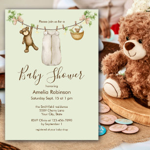 Gender Neutral Watercolor Boho Baby Shower Invitation