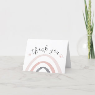 Gender Neutral Watercolor Boho Rainbow Baby Shower Thank You Card