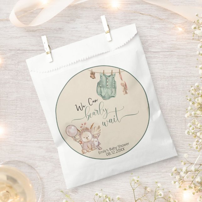 Gender Neutral We Can Bearly Wait Baby Shower Favour Bags (Creator Uploaded)