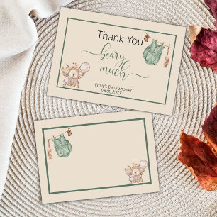 Gender Neutral We Can Bearly Wait Thank You Card