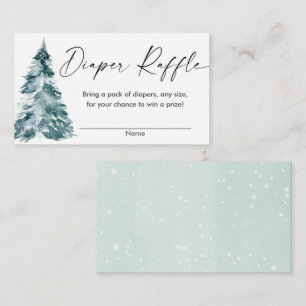 Gender neutral winter baby shower diaper raffle enclosure card