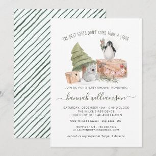 Gender Neutral Winter Christmas Baby Shower Invitation
