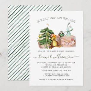 Gender Neutral Winter Christmas Baby Shower Invitation
