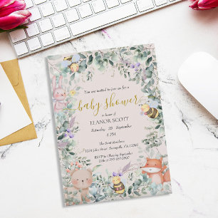 Gender Neutral Woodland Boho Baby Shower Invitation