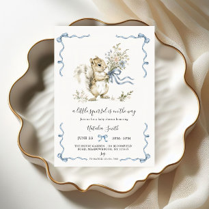 Gender Neutral Woodland Squirrel Baby Shower Invitation