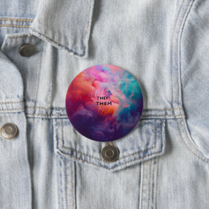 Gender Pronouns They Them Digital Art 7.5 Cm Round Badge