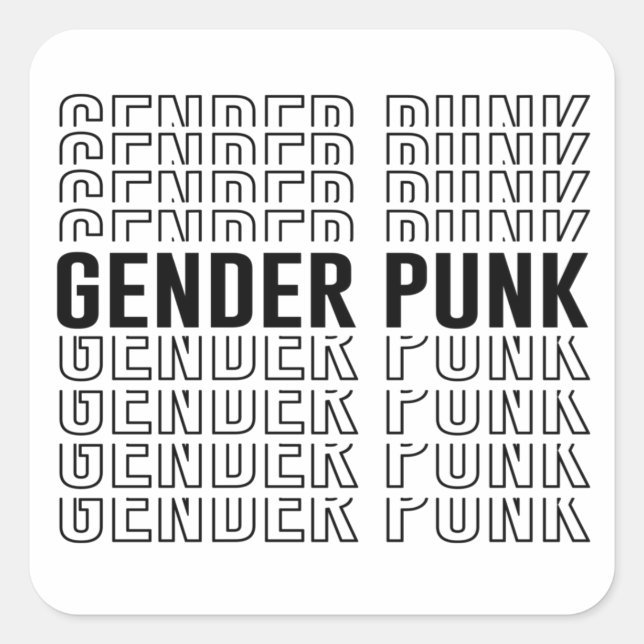 Gender Punk Pattern Square Sticker (Front)