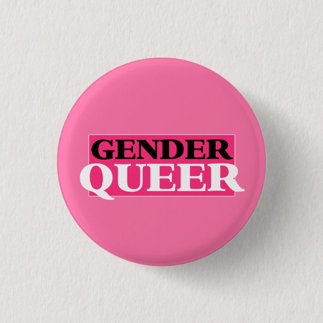Gender Queer button (pink) (Front)