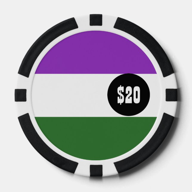 Gender Queer Pride Flag Poker Chips (Front)
