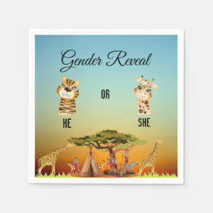 Gender Reveal African Paper Napkin