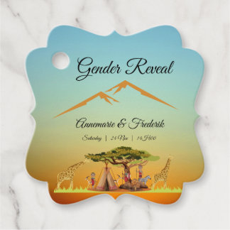 Gender Reveal African Sunset Favour Tags