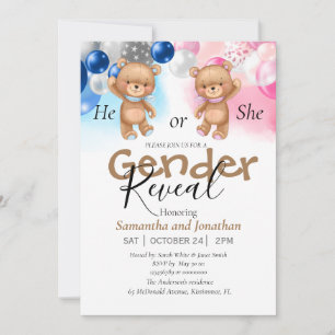 gender reveal announcement invitation