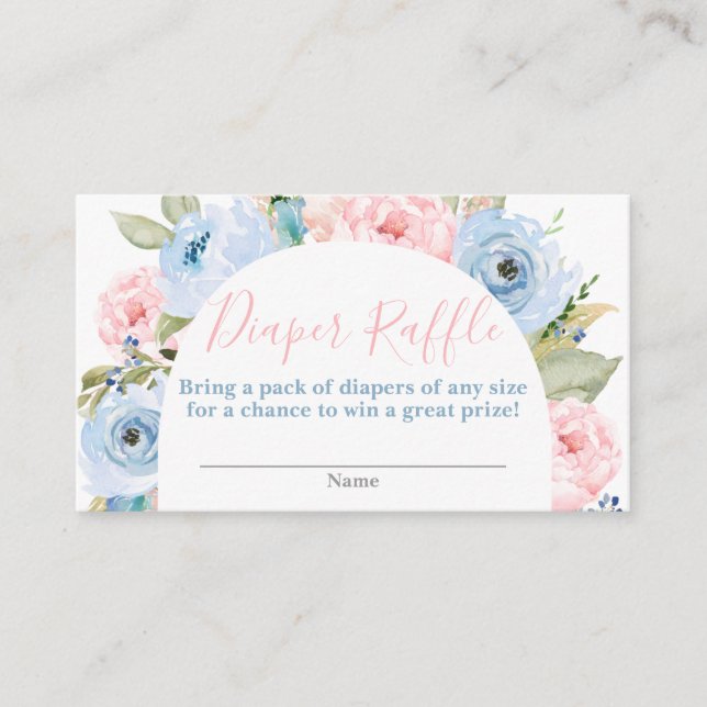 Gender Reveal Arch Diaper Raffle Enclosure Card (Front)