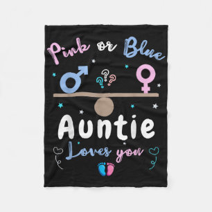 Gender Reveal Auntie Gender Reveal Party Fleece Blanket