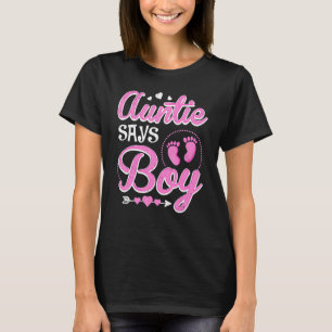 Gender reveal Auntie says Girl baby matching famil T-Shirt