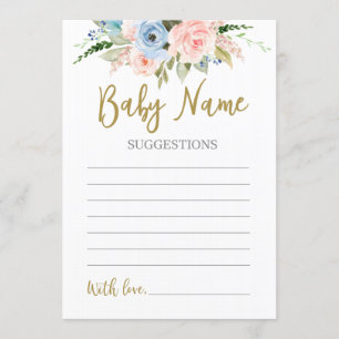 Gender Reveal Baby Name suggestions Invitation