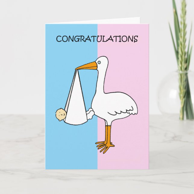 Gender Reveal Baby Shower Congratulations Card (Front)