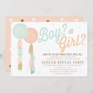 Gender Reveal Baby Shower Invitation