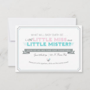 Gender Reveal Baby Shower Invitation