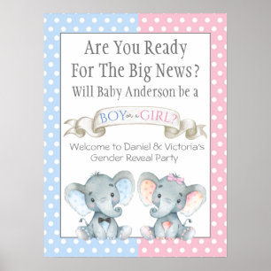 Gender Reveal Baby Shower Signs