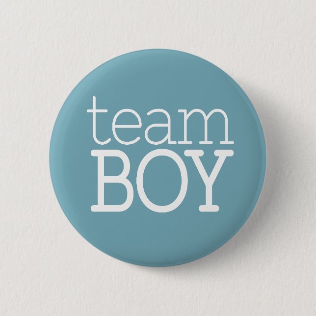 Gender Reveal Baby Shower - Team Blue Boy Button (Front)