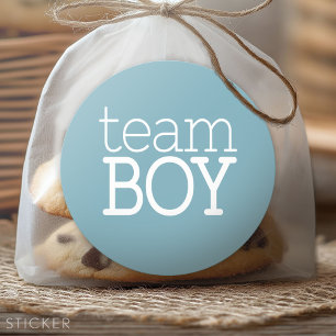 Gender Reveal Baby Shower - Team Blue Boy Classic Round Sticker