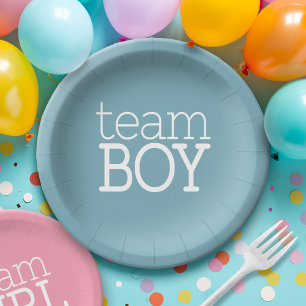 Gender Reveal Baby Shower - Team Blue Boy Paper Plate