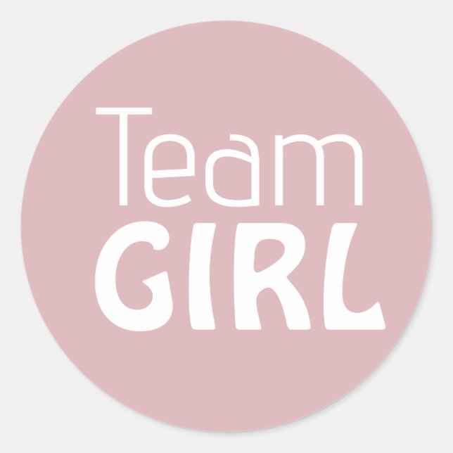 Gender Reveal Baby Shower - Team Pink Girl Classic Round Sticker (Front)