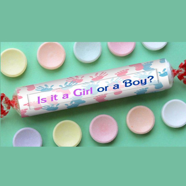 Gender Reveal Baby Smartie Candy wrappers Labels (Gender reveal, Baby Shower Smartie Candy Wrapper Label)