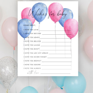 Gender reveal balloons   wishes for baby game