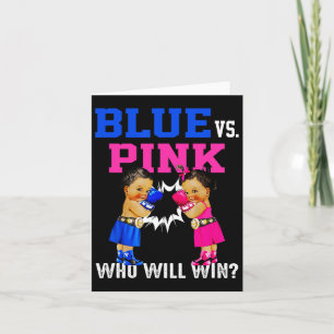 Gender Reveal Blue Vs Pink Ethnic Boxing Babies Bo Card