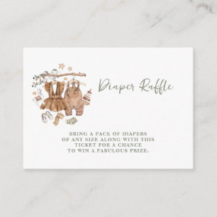 Gender Reveal Boho Clothesline Baby Diaper Raffle Enclosure Card