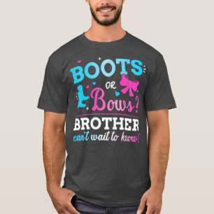 Gender reveal boots or bows brother matching baby T-Shirt