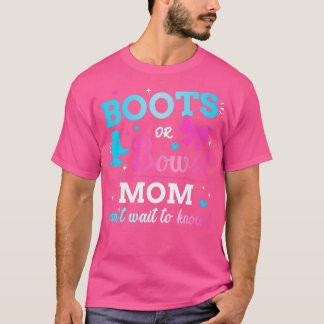 Gender reveal boots or bows mum matching baby part T-Shirt