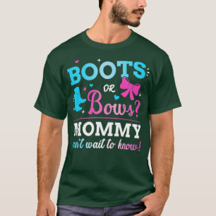 Gender reveal boots or bows mummy matching baby pa T-Shirt