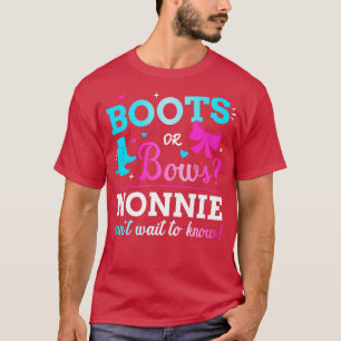 Gender reveal boots or bows nonnie matching baby p T-Shirt