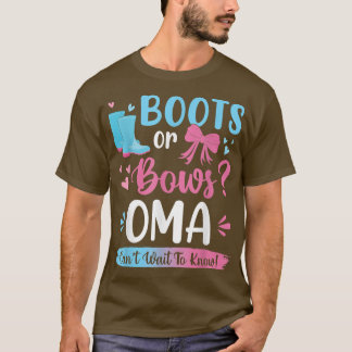 Gender reveal boots or bows Oma matching baby part T-Shirt