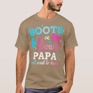 Gender reveal boots or bows papa matching baby par T-Shirt